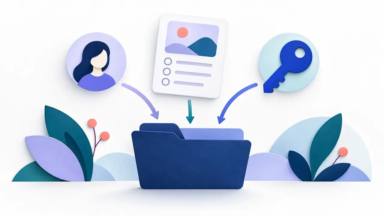 Client information, content and access details collect in one folder.