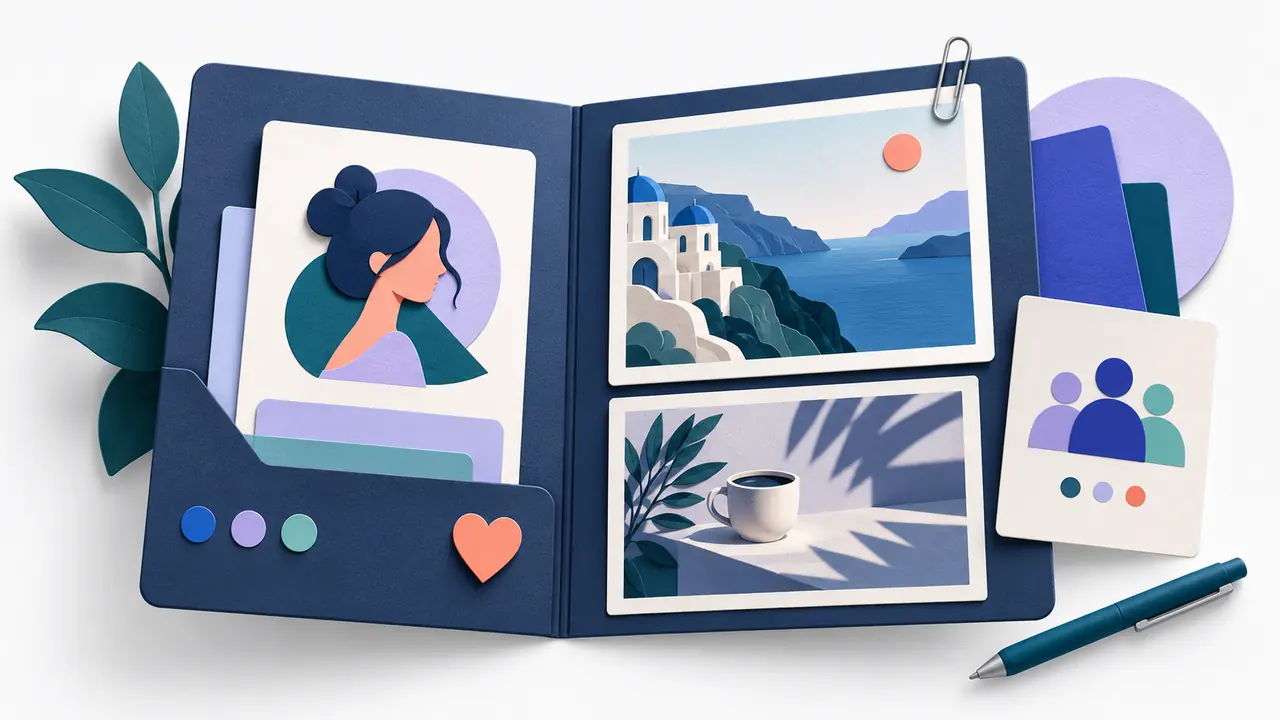 A creator portfolio gathers identity, work samples and audience context.