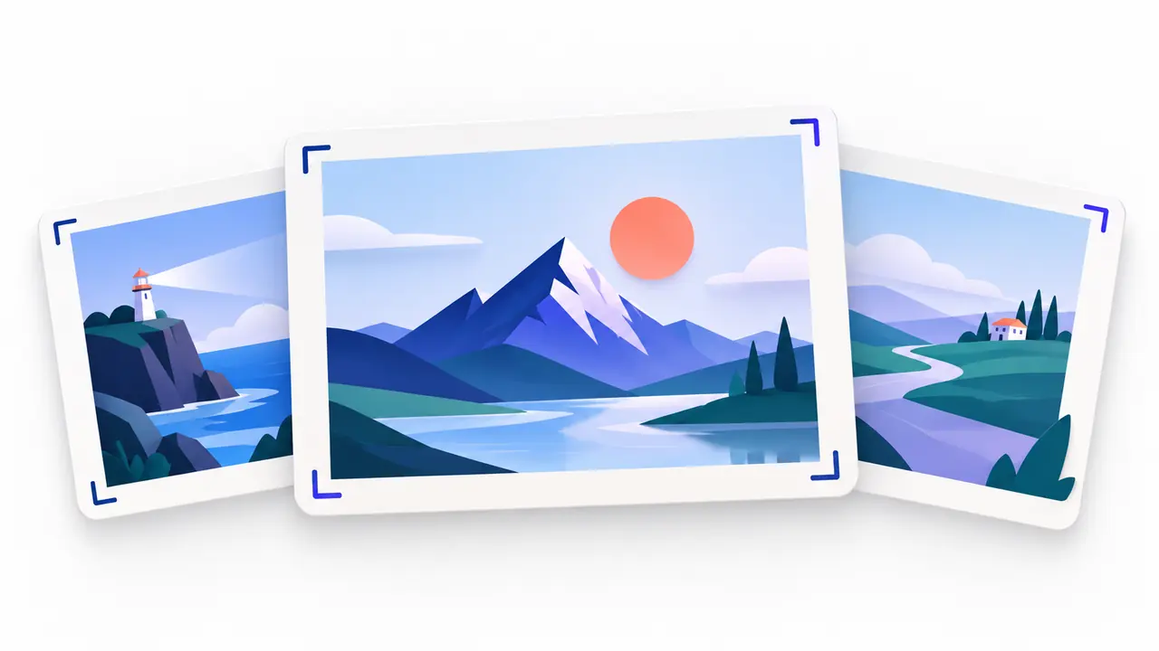 Wide thumbnail frames show clear focal points and crop boundaries.